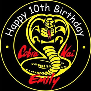 Cobra Kai Cake Topper Digital Download | Customizable & Resizable | Karate-Themed Party Decoration