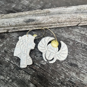 Egyptian scarab earrings - hand-painted polymer clay earrings