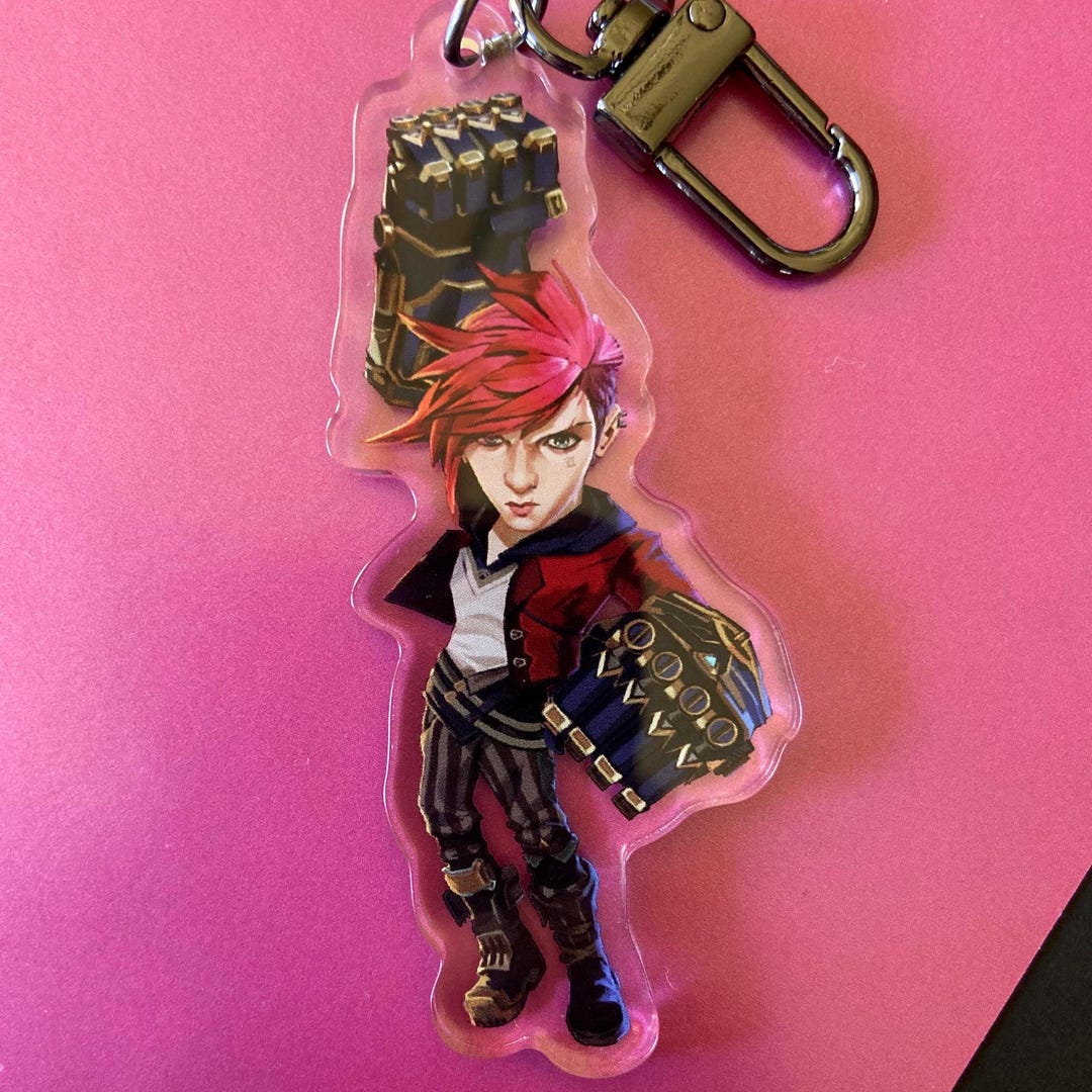 Pink Gauntlets Character Acrylic Keychain Charm - Etsy
