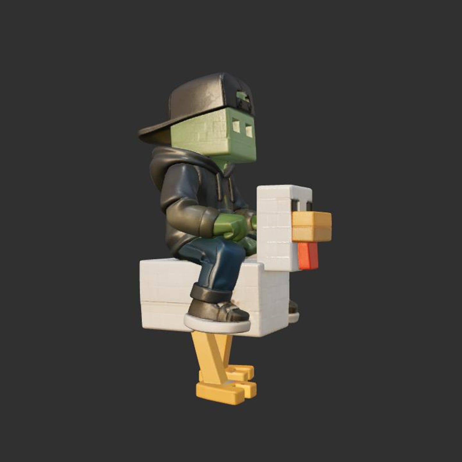 Chicken Jockey 3D Printer Model - STL File - Classic Minecraft Chicken Jockey - 3D Print Video ...