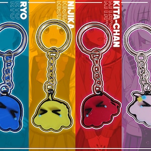 Bocchi The Rock Blob Keychains - Hitori Goto aka Bocchi, Ryou Yamada, Ikuyo Kita, Nijika Ijichi