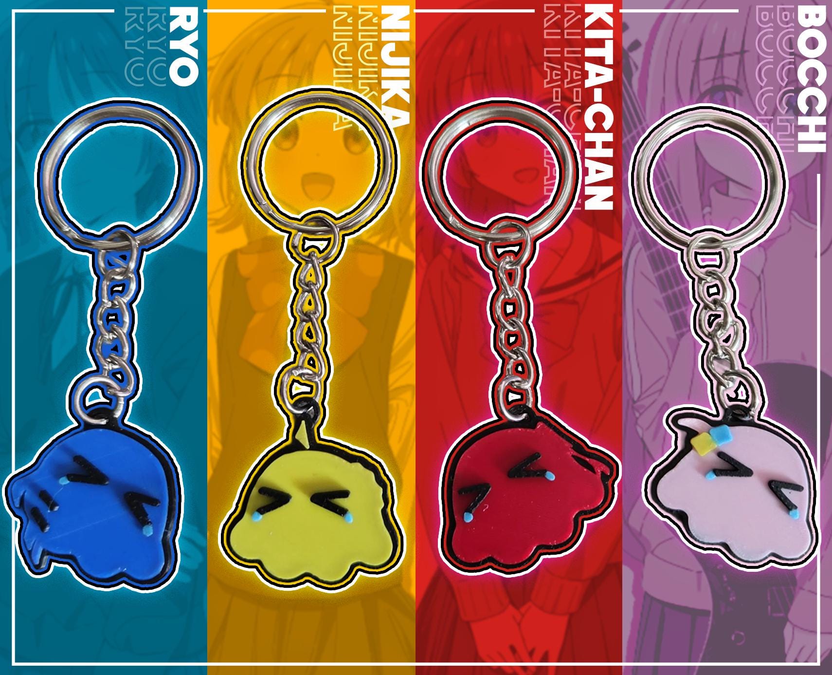 Bocchi the Rock Blob Keychains - Hitori Goto Aka Bocchi, Ryou