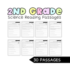 2nd Grade Science Reading Passages Printable | Science Worksheets & Reading Comprehension Activities | Homeschool Science Informational Text