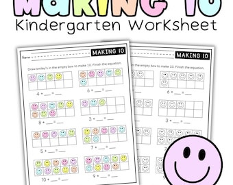 Making 10 Worksheets | Addition to 10 Math Activities | Ten Frames & Number Bonds | Kindergarten First Grade Math