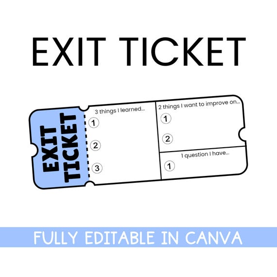 c lip art of exit ticket Editable Template PDF & Canva Link | AVID WICOR Student Reflection and Any Subject Review Activity Exit Ticket Template - Ready