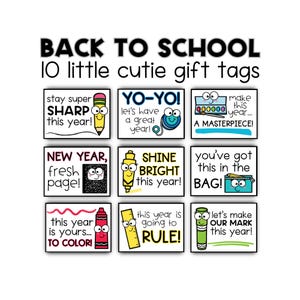 Back to School Gift Tags Printable | Happy First Day of School Tag | Class Favors, Teacher & Staff Treat Tags | Instant Download