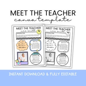 Editable Meet the Teacher Template for Back to School | Canva Newsletter for Open House, Parent Night, Classroom Introduction