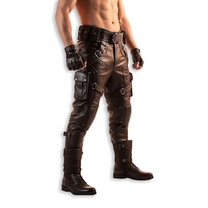 Tactical Black Leather Pants | Handmade Superhero Cosplay Trousers