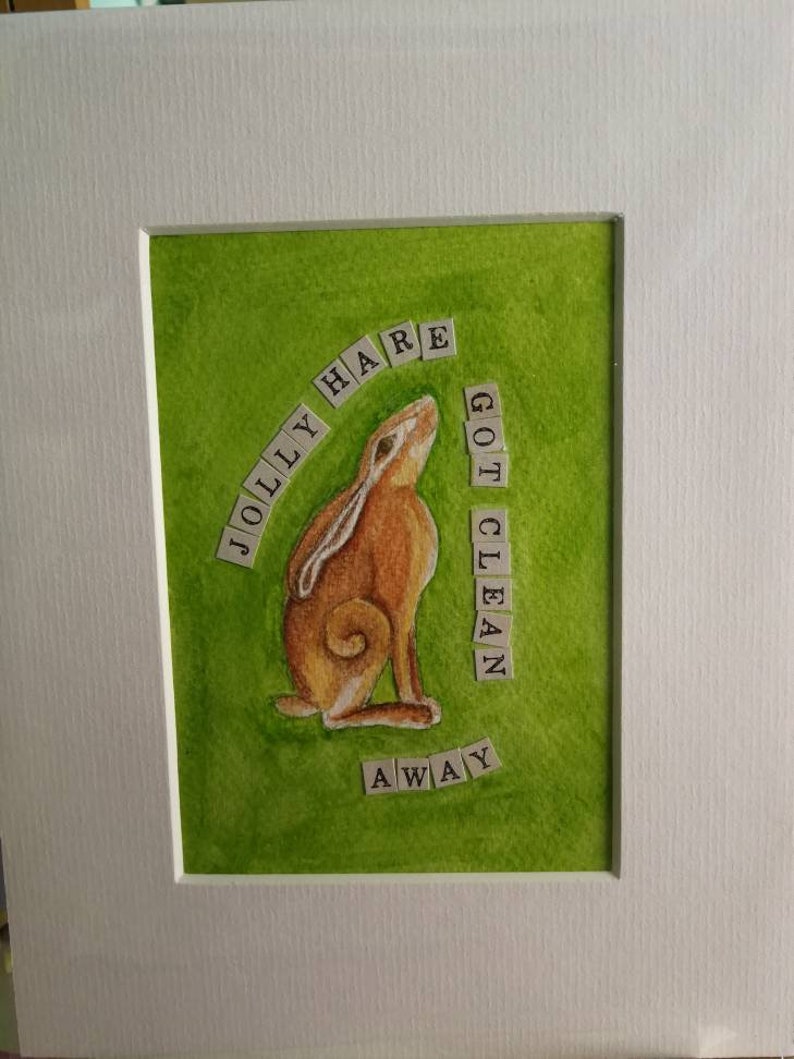 Charles Causley Original Artwork from the Peculiarity Oracle Cards Hare