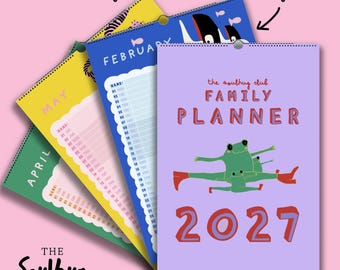 The Soulhug Club Family Planner 2027: Animal Illustration Wall Calendar (A3)