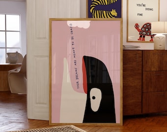 Pink Whale Poster: Inspirational Kids Affirmation Print (Digital Download)