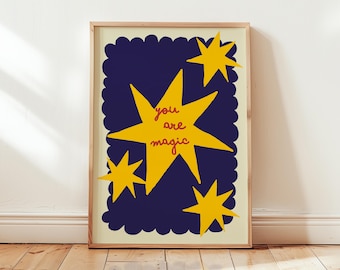 You Are Magic Star Print: Positive Affirmation Nursery Decor