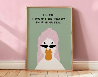Lustiges Enten Badezimmer Poster (neue Farbe) schrulliger Self-Care Badezimmer Kunstdruck