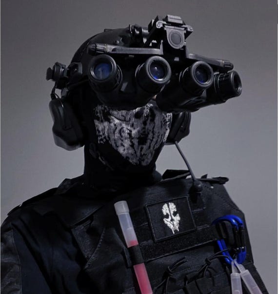 Tactical Night Vision Helmet Mask Set, Wargame Cosplay Gear