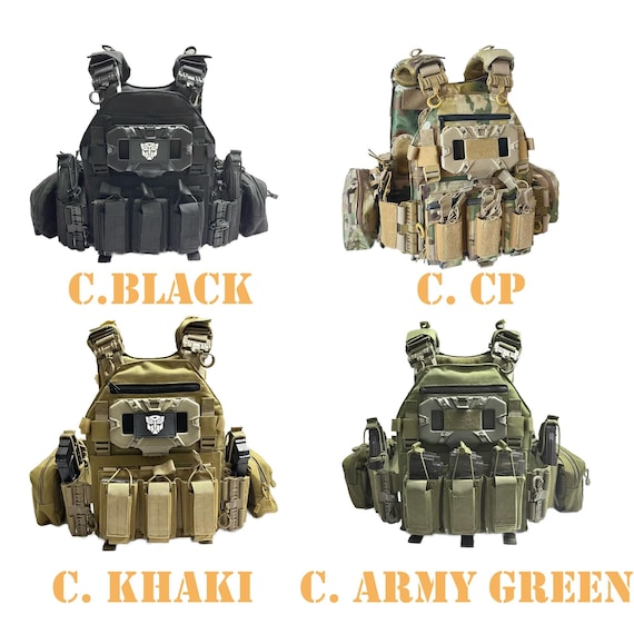 1000D Nylon 6094 Tactical Vest, Military Style Plate Carrier, Adjustable Combat Vest for Cosplay, Wargames, Airsoft, Tactical Enthusiasts