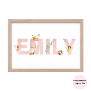 Personalized Fairy Name Print: Whimsical Nursery Wall Art (Digital Download)
