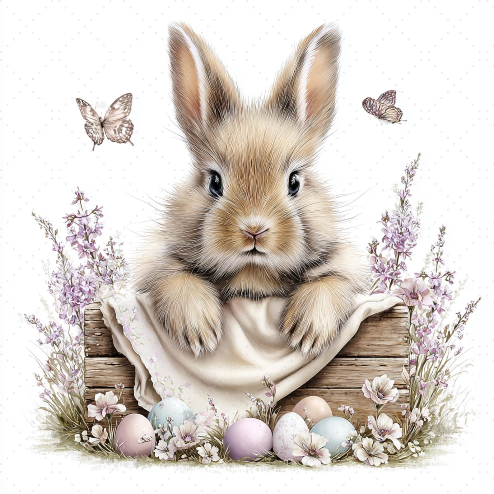 Easter Bunny Clipart Set Watercolor Spring Rabbit Eggs Floral PNG ...