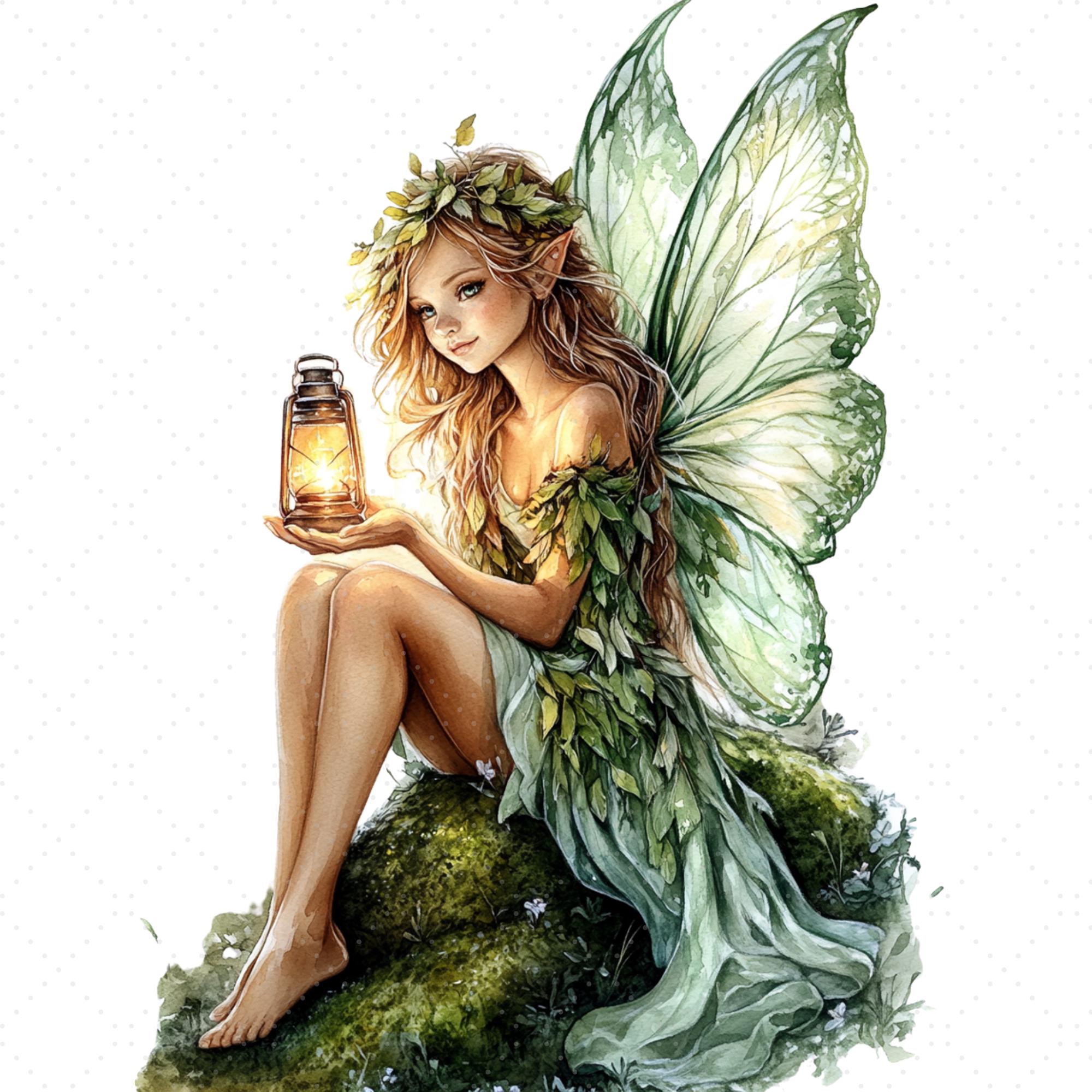 20 Forest Fairy Clipart Bundle, Watercolor Botanical Fairy PNG Set ...
