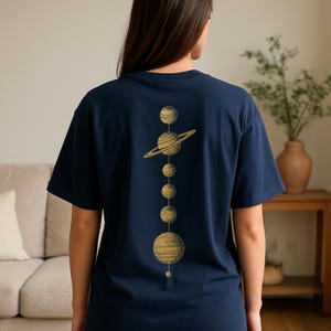 Celestial Planetary Graphic Tee: Space Lover Cotton T-Shirt