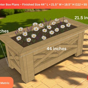 DIY Planter Box Plans – Outdoor Wood Planter, Patio Planter, Garden Flower Box Plan, Modern DIY Planter, Printable Woodworking Plans