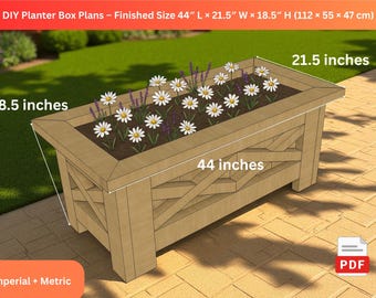 DIY Outdoor Planter Box Plans: Modern Garden Flower Box (PDF Download)