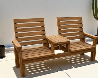 3 人掛け木製ガーデンベンチ - DIY PDF プラン - デジタルダウンロード