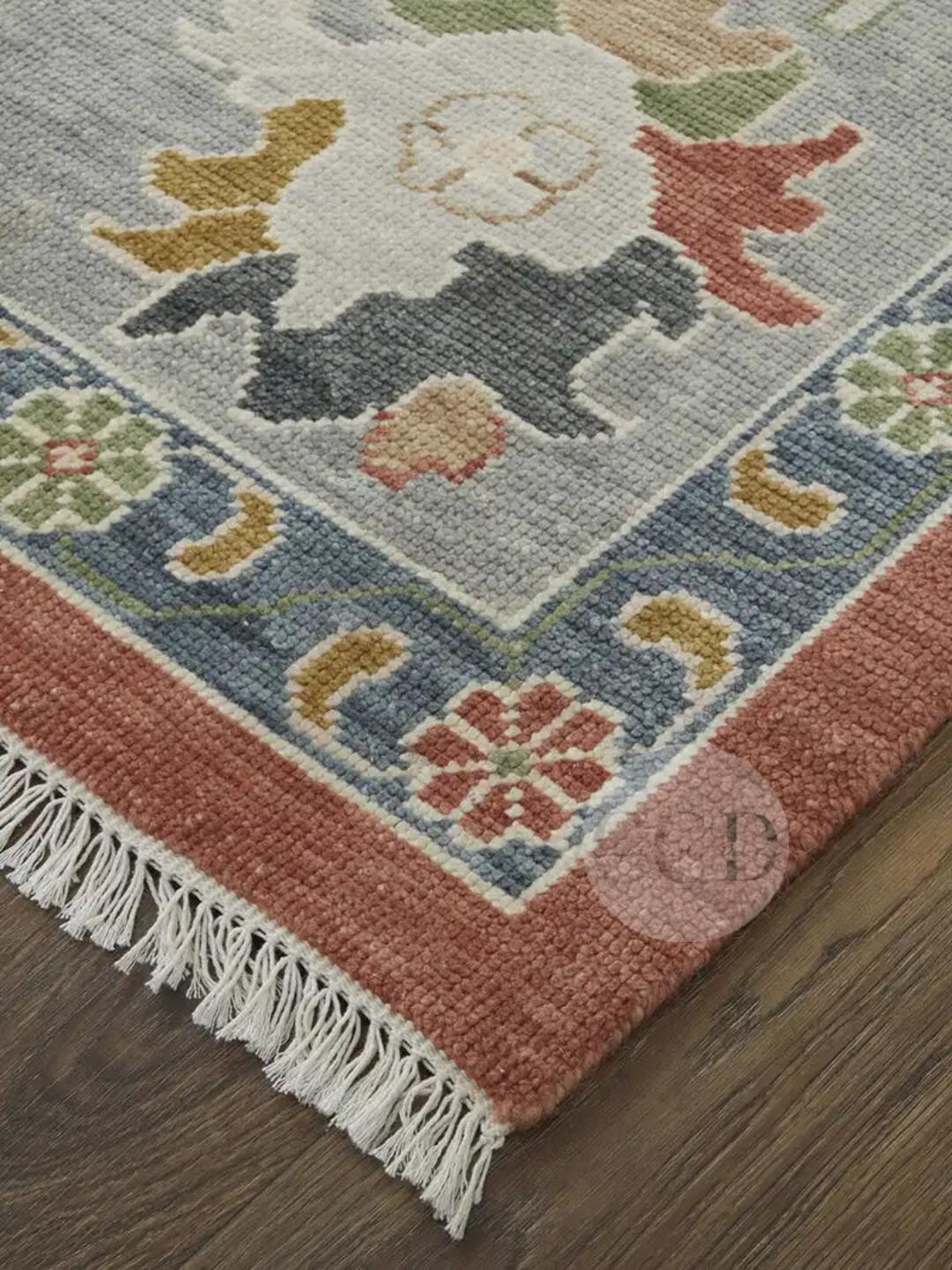 Tukish Wool Rug 5x7 Ft Rug Hand Knotted Wool Oushak Rug: Turkish Vintage Style 7x12 Ft ...