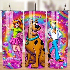 Lot d'emballages pour verres minces Scoooby, 20 oz PNG, motifs à sublimation
