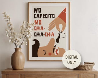 Cafecito Art Print – Hispanic Coffee Poster Gift for Coffee Lovers (Digital Download)