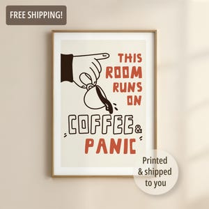Poster sarcastico per dormitori con caffè / Regalo per studenti universitari / Decorazione divertente per la stanza / Arte murale contro lo stress da esame
