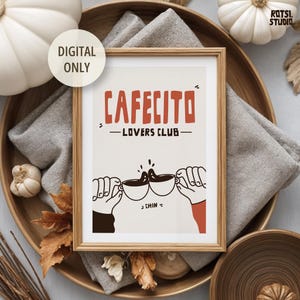 Kaffee Zitat Wandkunst | Cafecito Druck | Espresso Liebhaber Geschenk für Küche, Büro oder Wohnheim