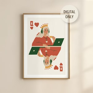 Freelance Queen : oeuvre d'art murale numérique | Cadeau pour elle | Cadeau humoristique pour les travailleurs | Décoration imprimable Travail à domicile | Décoration de bureau