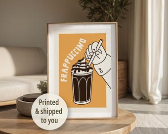 Frappuccino Poster | Coffee Wall Art Print | Coffee Lover Gift