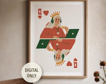 Freelance Queen Digital Art Print: Humorous Work From Home Office Decor (Digital Download)
