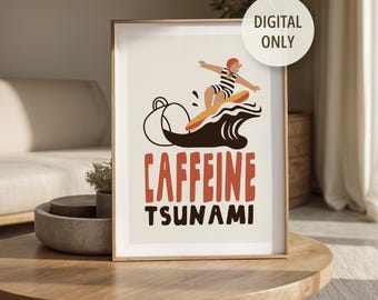 Coffee Poster: Digital Wall Art for Kitchen and Coffee Bar Decor