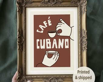 Cuban Coffee Poster,  Cafecito Lover Gift