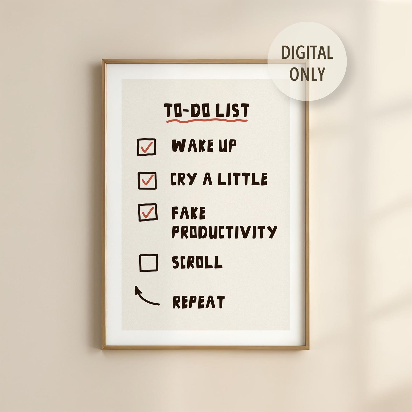 Funny to Do List Wall Art | Office Decor | Printable Productivity Quote ...