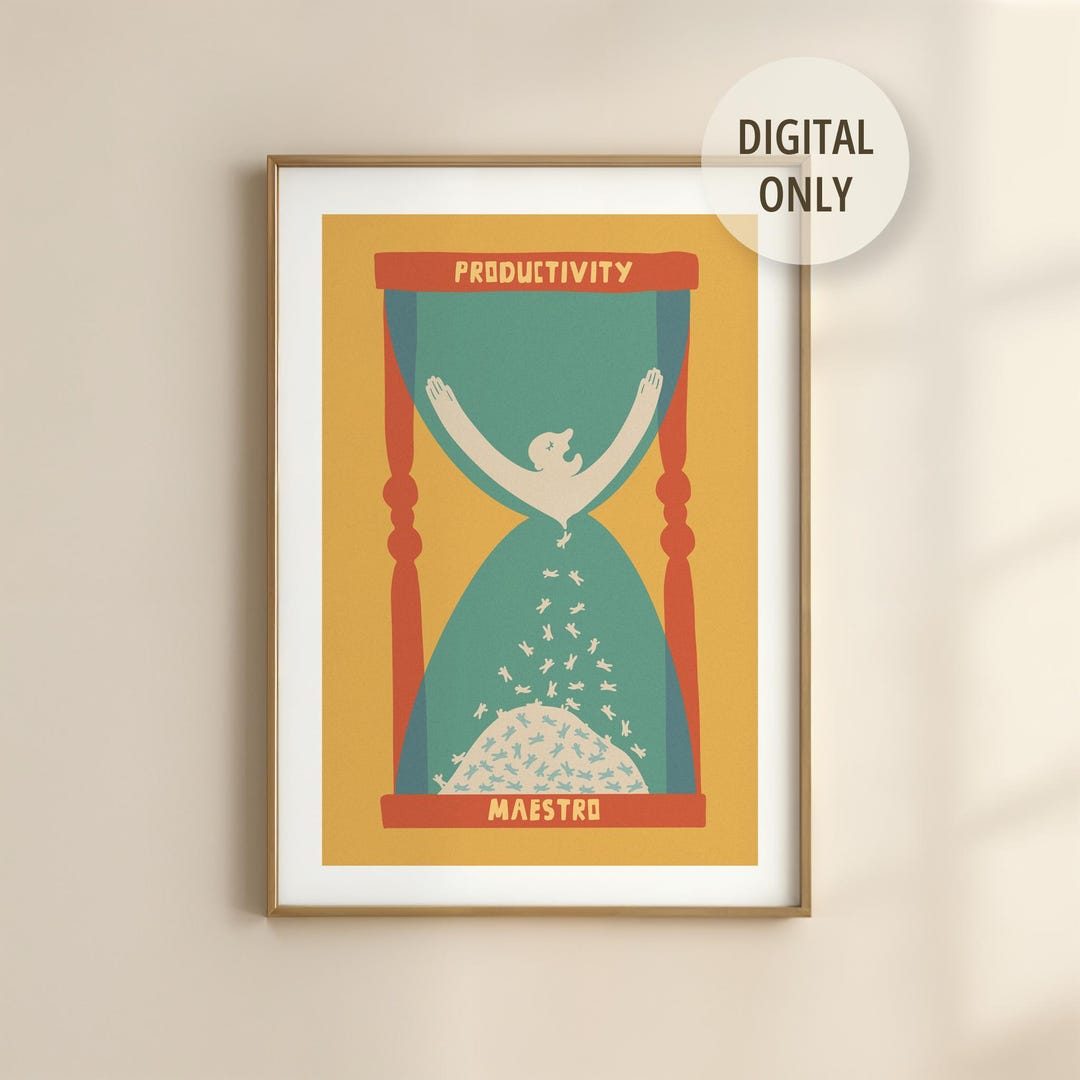 Work-life Balance Art for the Exhausted | Funny Digital Print for ...