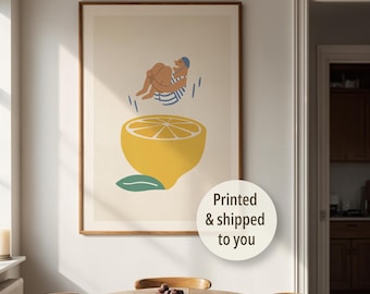 Lemon  Print |  Fruit Poster | Foodie Gift Decor