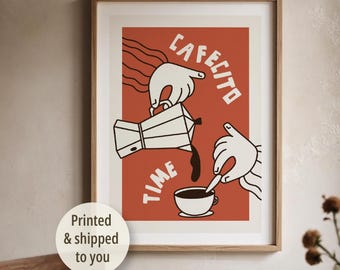 Cafecito Art Print: Latin Coffee Culture Poster