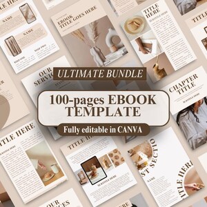 Ultimate 100-page Ebook Template | Online Course Templates | Life Coach Worksheets | Coaching Business | Ebook & Workbook Canva Templates