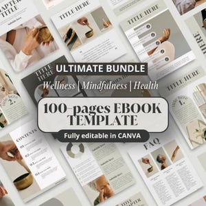 Bundle 100-page Ebook Template | Online Course Templates | Life Coach Worksheets | Coaching Business | Ebook & Workbook Canva Templates