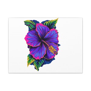 Vibrant Floral Canvas Art Print, Colorful Home Decor, Hibiscus Wall Art, Tropical Gift, Floral Decor