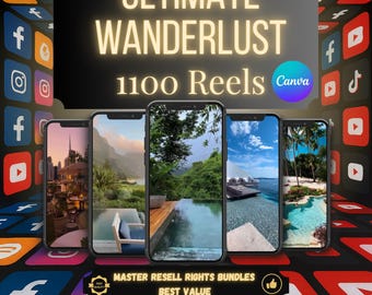 Luxury Travel Reels 1100+ Social Media Content Videos Edit In Canva