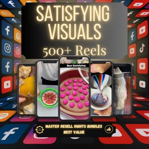 Satisfying Visuals Reels Bundle: 500+ Faceless Videos, PLR & Resell Rights (Digital Download