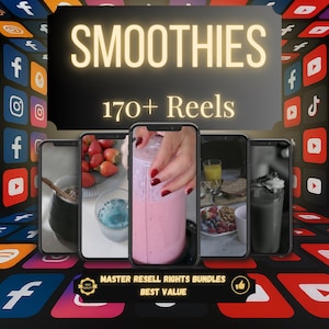 Smoothie Reels Bundle: 170+ Faceless Videos, PLR & Master Resell Rights (Digital Download))