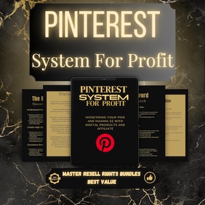 Pinterest System for Profit | Digital Marketing Guide for Creators & Digital Product Pros | Passive Income free gift bundle and MRR and PLR