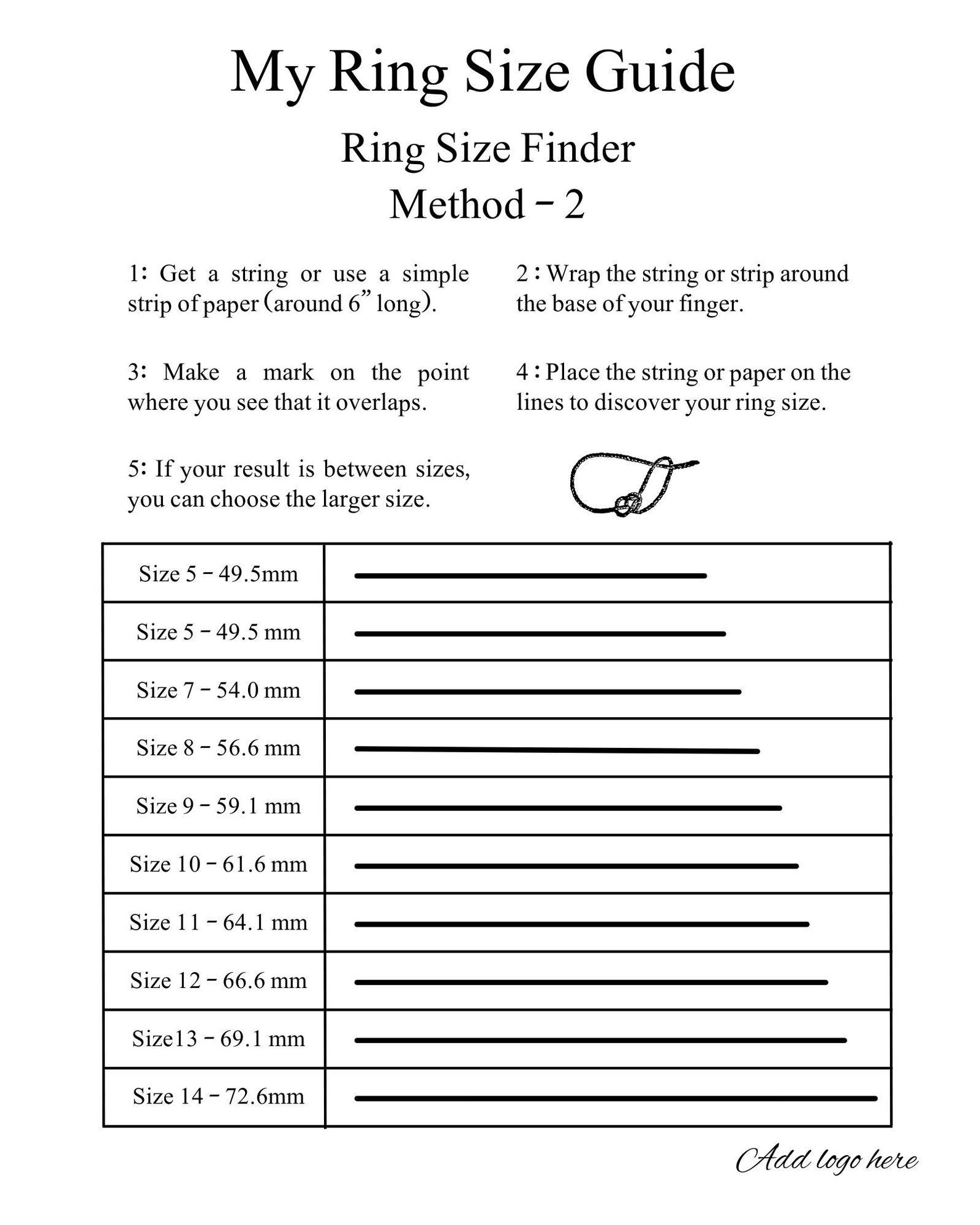Customizable Ring Size Chart Canva Template – Digital Download - Etsy