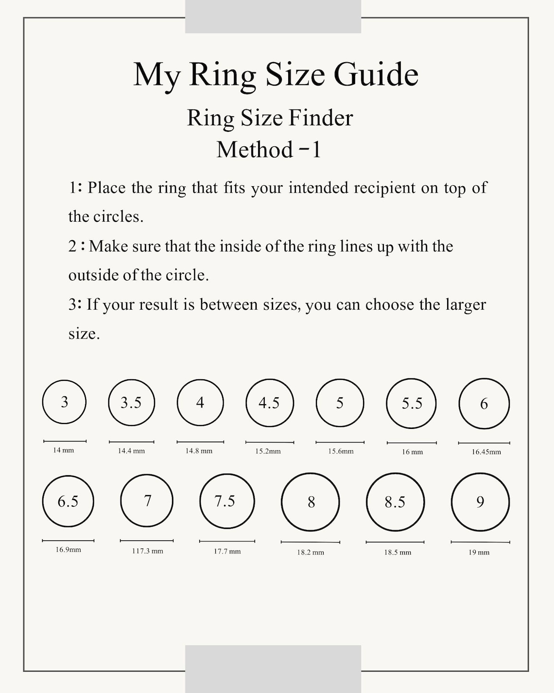 Customizable Ring Size Chart Canva Template – Digital Download - Etsy