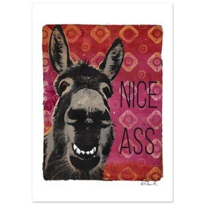 Arte colorata e divertente con un asino - Poster con un bel sedere - Regalo originale per la casa - Carta opaca di qualità museale